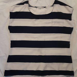 Cream and navy blouse